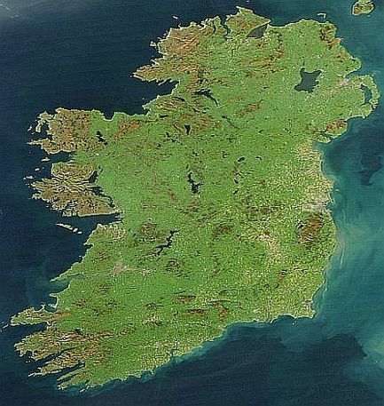 Aerial view of Ireland